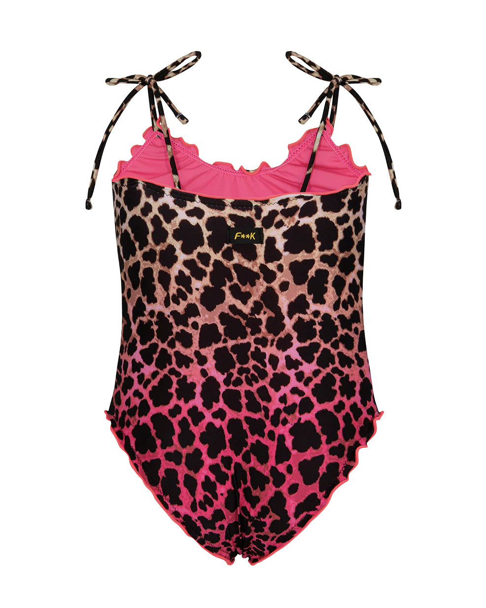 F**K Kids Costume Intero Fantasia Leopardato Rosa per Bambine