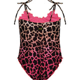 F**K Kids Costume Intero Fantasia Leopardato Rosa per Bambine