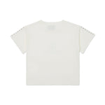 Iceberg Kids T-shirt Bianca Crop con Logo Borchiato per Bambine (retro)
