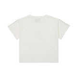 Iceberg Kids T-shirt Bianca Crop con Logo Borchiato per Bambine (retro)