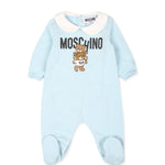 Moschino Kids Tutina Cielo con Stampa Logo Teddy Bear per Neonati