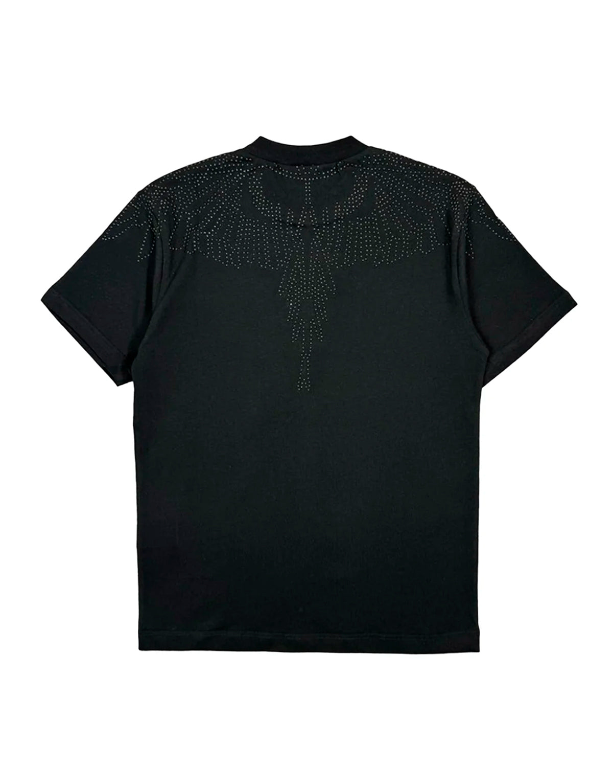 Marcelo Burlon County of Milan Kids T-Shirt Nera Design Strass per Bambine