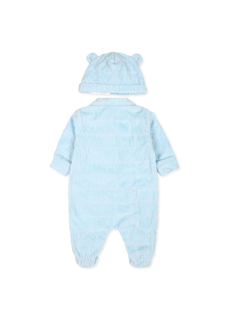 Moschino Kids Tutina Cielo in Spugna con Logo Jacquard per Neonati