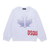 Dsquared2 Kids Felpa Bianca con Applicazione Leaf Strass per Bambine 