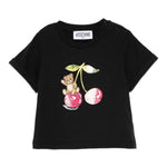 Moschino Kids T-Shirt Nero con Teddy Bear per Neonate
