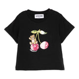 Moschino Kids T-Shirt Nero con Teddy Bear per Neonate
