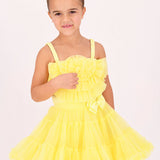 Angel's Face Top Giallo con Tulle Rosetta per Bambine