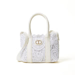 Twinset Kids Borsa Bianca a Tracolla Bianca Macramè per Bambine