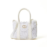 Twinset Kids Borsa Bianca a Tracolla Bianca Macramè per Bambine
