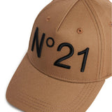 N°21 Kids Cappello Marrone con Logo (dettaglio)