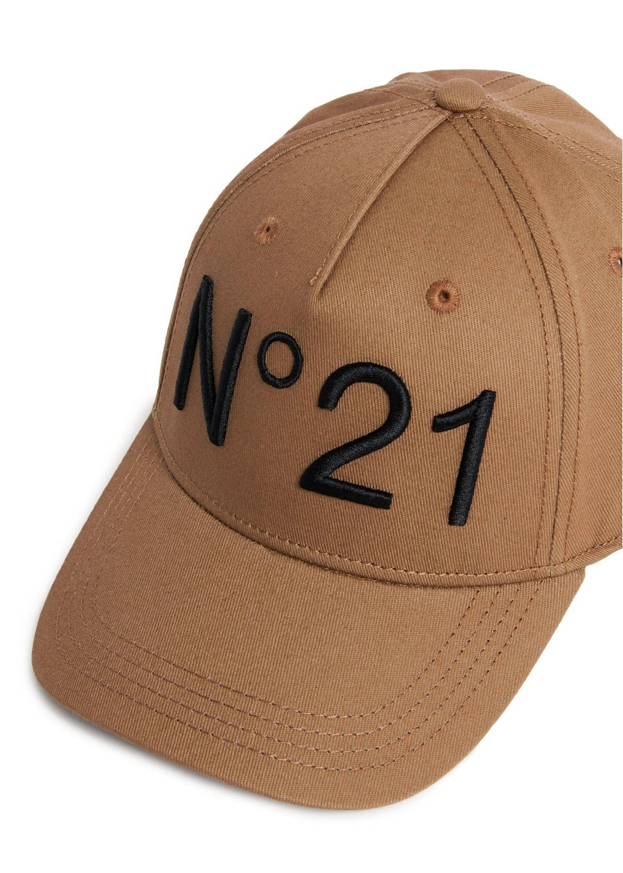 N°21 Kids Cappello Marrone con Logo (dettaglio)