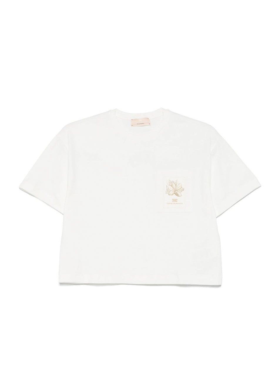 Elisabetta Franchi La Mia Bambina T-shirt Crop Avorio/Oro per Bambine