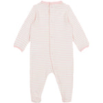 Moschino Kids Tutina Rosa a Righe con Logo per Neonate ((retro)