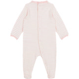 Moschino Kids Tutina Rosa a Righe con Logo per Neonate ((retro)