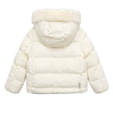 Suns Kids Piumino Con Cappuccio In Pelliccia Ecru per Bambini