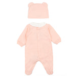 Moschino Kids Set 2pz. Tutina e Cappellino Rosa con Stampa Logo Teddy per Neonate