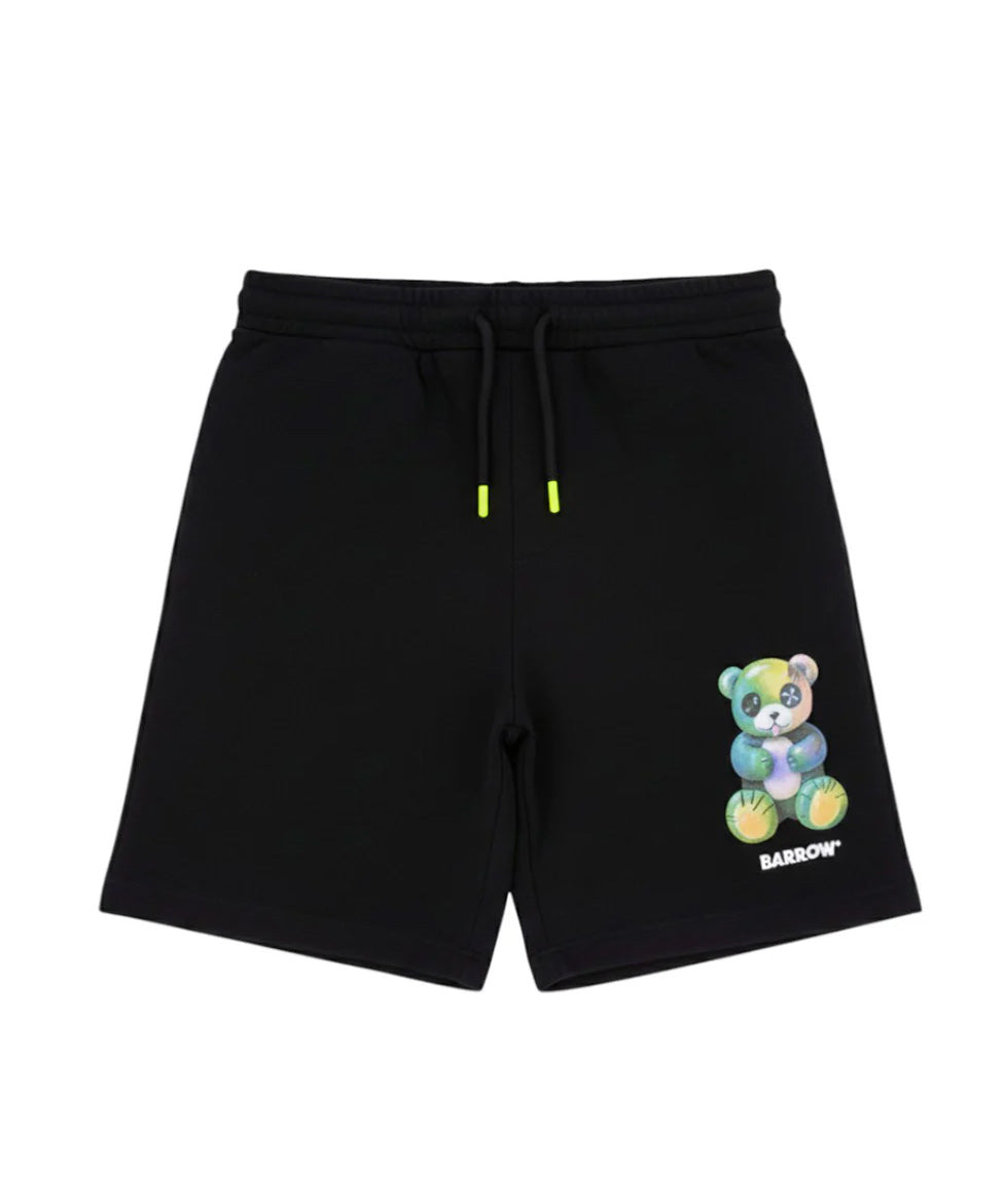 Barrow Kids Short Nero con Stampa Multicolor per Bambine