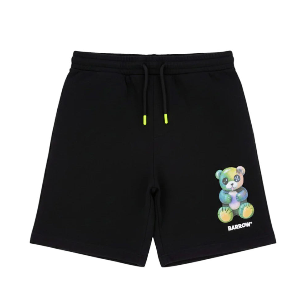 Barrow Kids Short Nero con Stampa Multicolor per Bambine