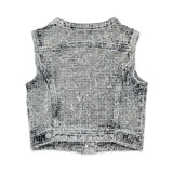 Diesel Kids Gilet in Denim Grigio Sfumato per Bambini