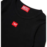 Diesel Kids T-Shirt Nera Lunghe Maniche per Bambine (dettaglio)