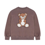 Barrow Kids felpa Marrone Girocollo con Scritta Bear With Me per Bambine