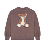 Barrow Kids felpa Marrone Girocollo con Scritta Bear With Me per Bambine