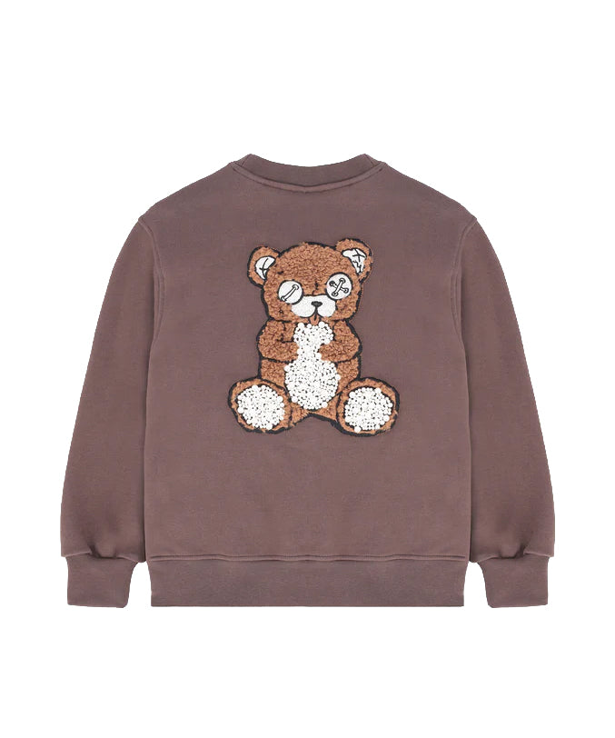 Barrow Kids felpa Marrone Girocollo con Scritta Bear With Me per Bambine