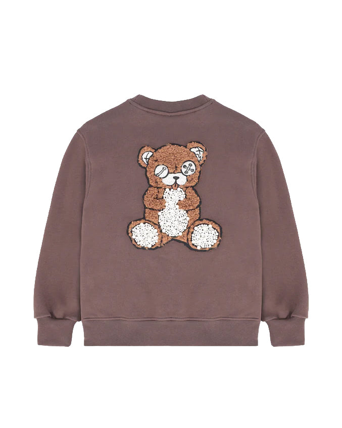 Barrow Kids felpa Marrone Girocollo con Scritta Bear With Me per Bambine