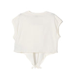 Pinko Kids T-shirt Crop con Borchie Bianco/Argento per Bambine