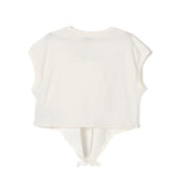 Pinko Kids T-shirt Crop con Borchie Bianco/Argento per Bambine