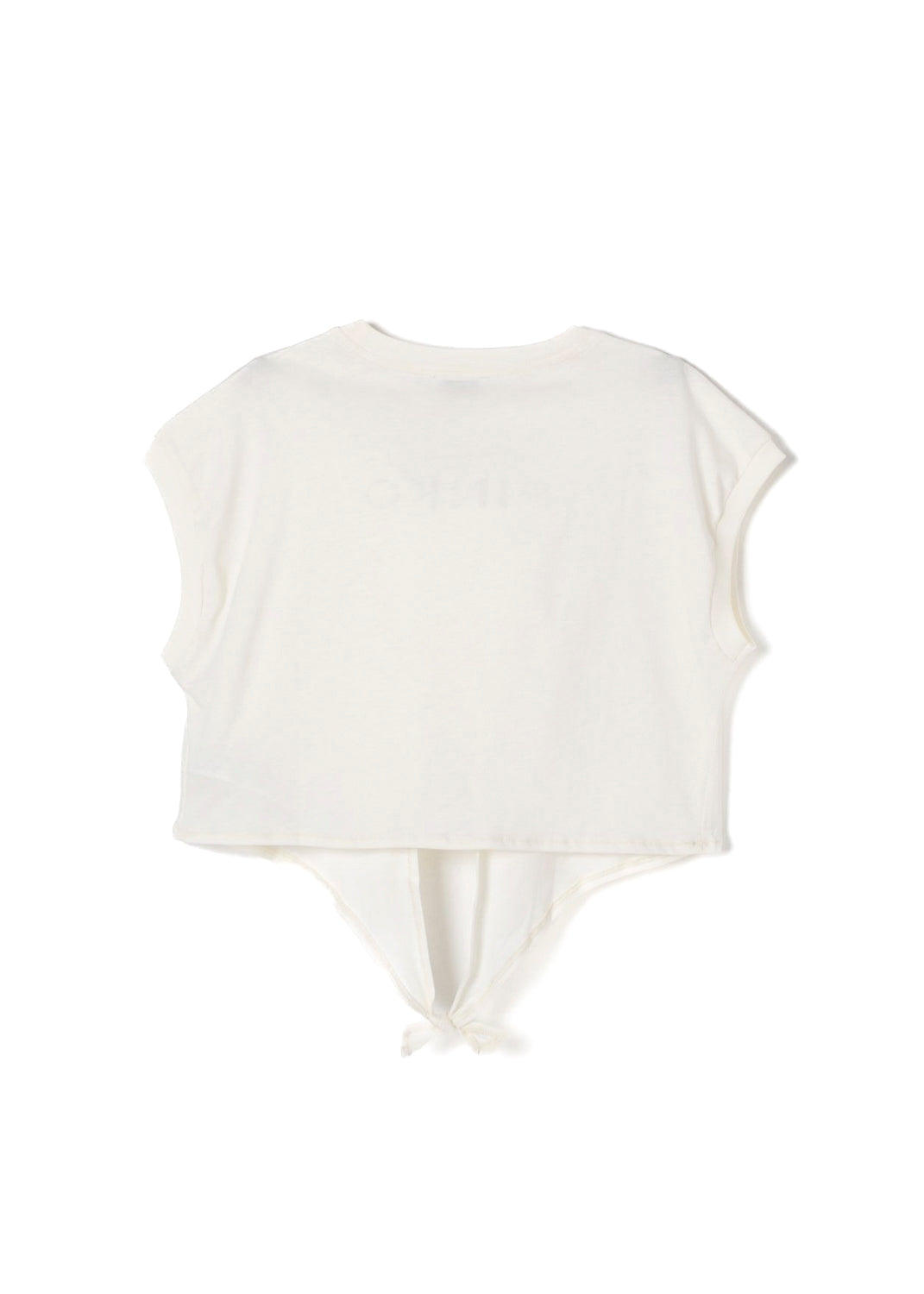 Pinko Kids T-shirt Crop con Borchie Bianco/Argento per Bambine