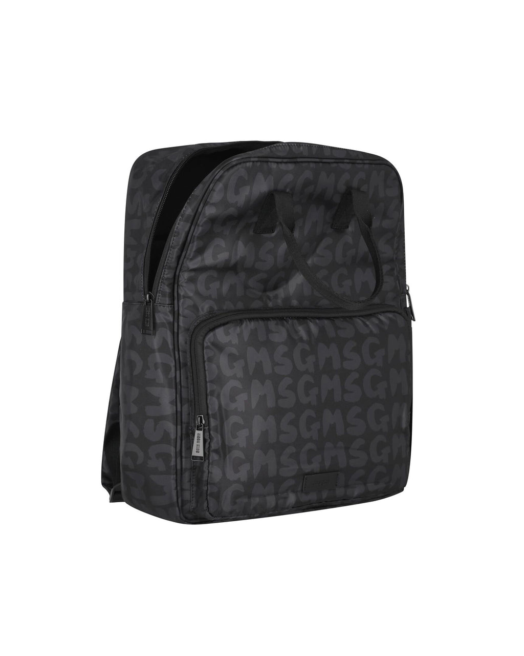 Msgm Kids Zaino Nero con Motivo Multi Logo per Bambine