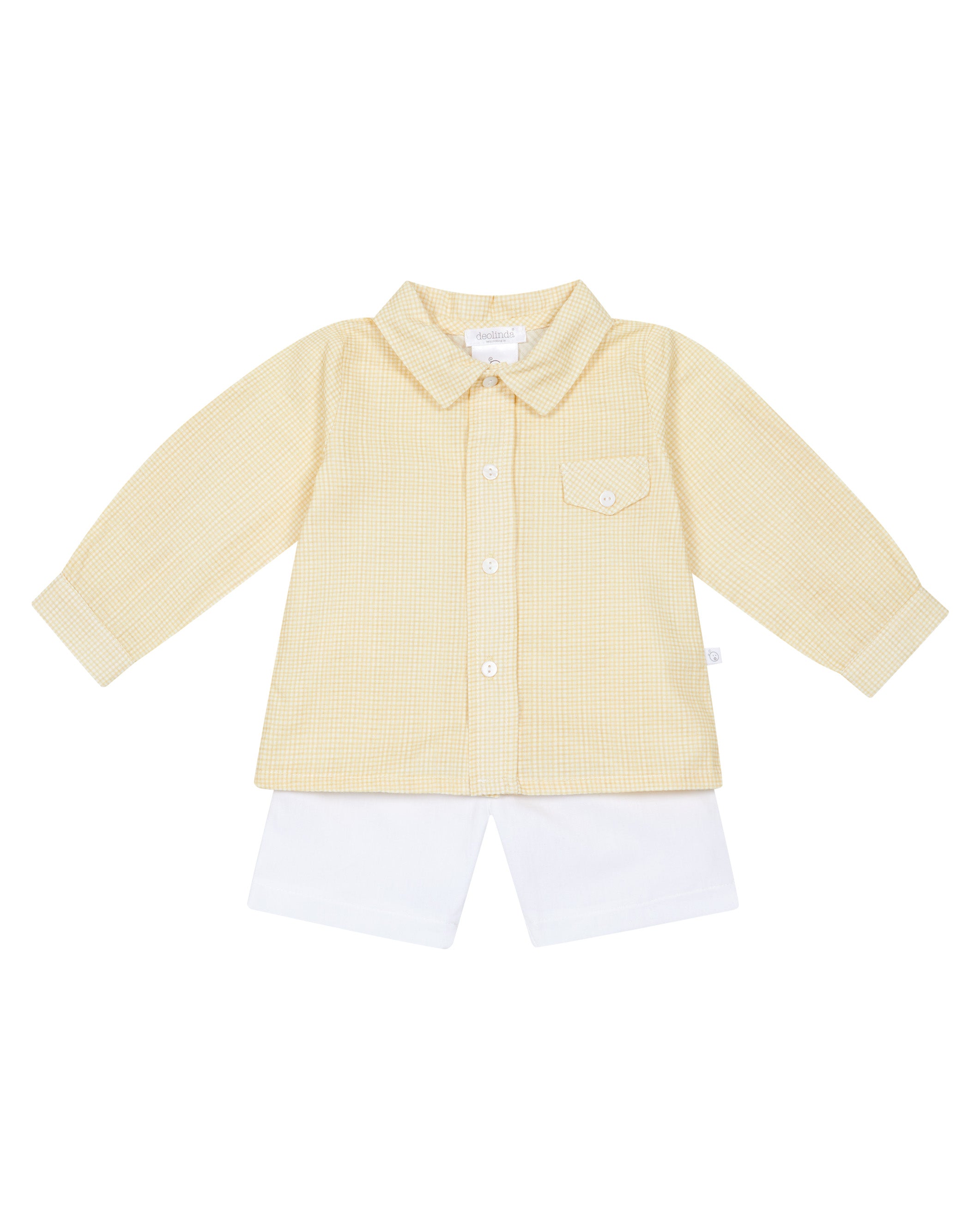 Deolinda Kids Completo Paglierino e Bianco per Neonate