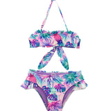 Effek Costume Bikini a Fascia Fantasia Floreale per Bambine