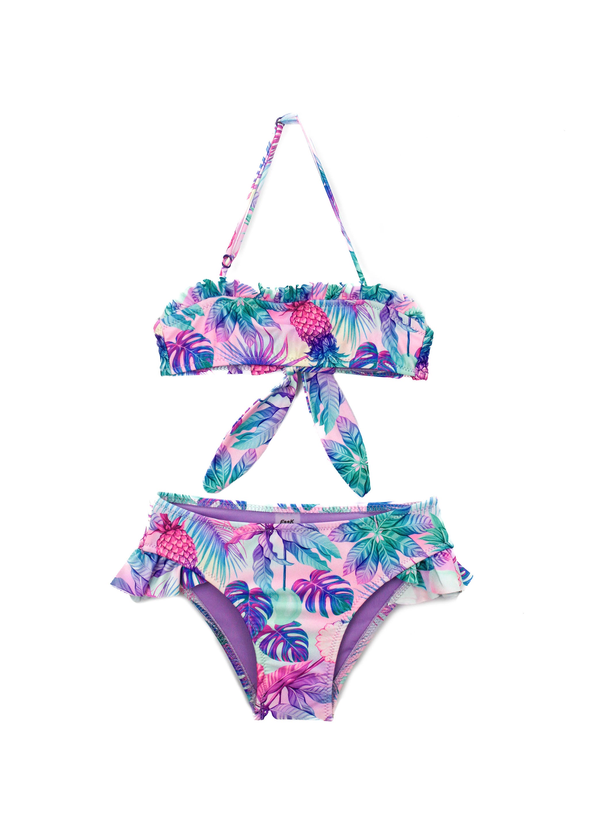 Effek Costume Bikini a Fascia Fantasia Floreale per Bambine