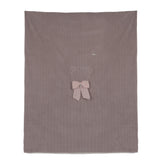 Marlù Coperta Marsalsa (rosa) con Ricamo Teddy e Fiocco per Neonate