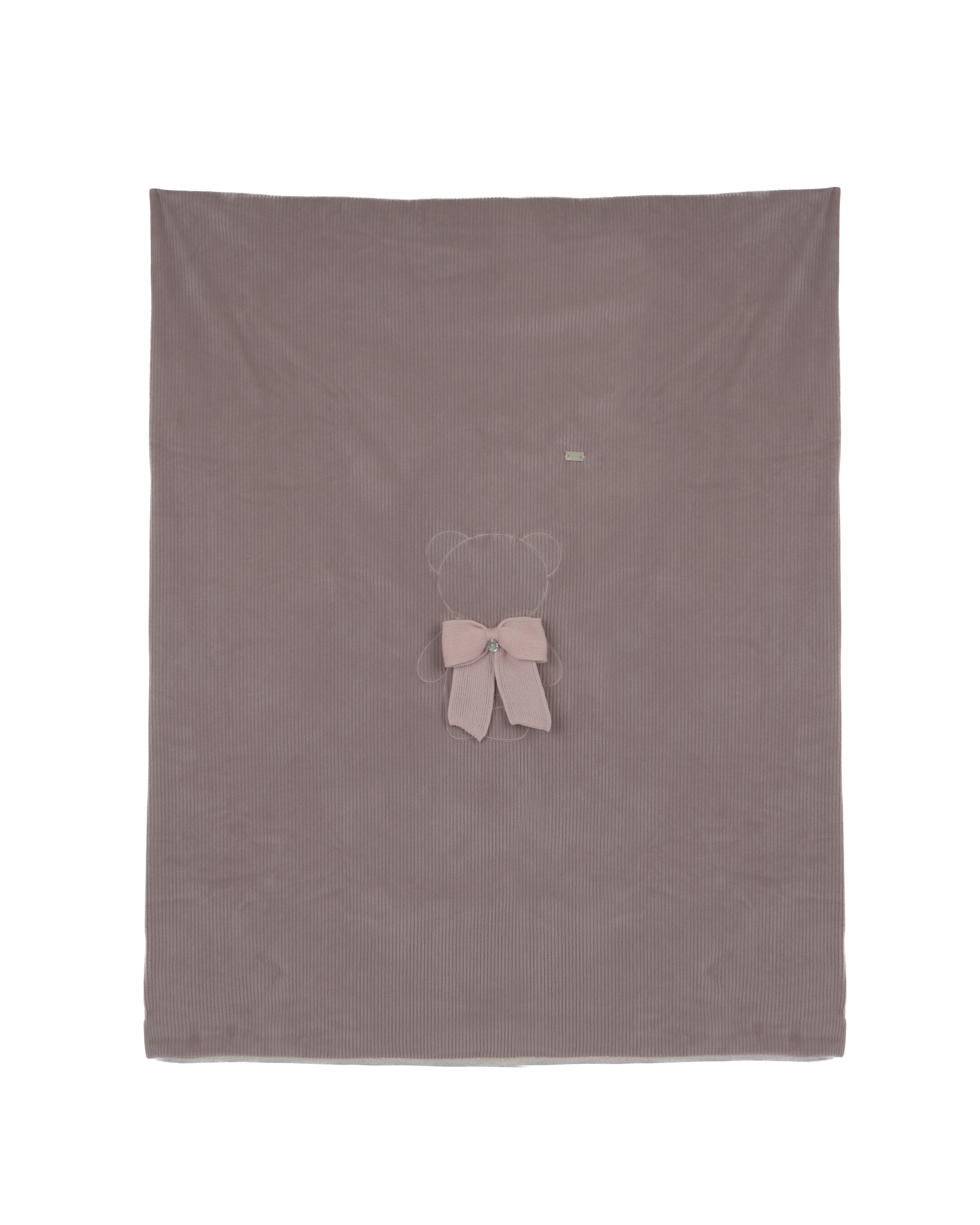 Marlù Coperta Marsalsa (rosa) con Ricamo Teddy e Fiocco per Neonate