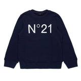 N°21 Kids Felpa Blu Girocollo con Stampa