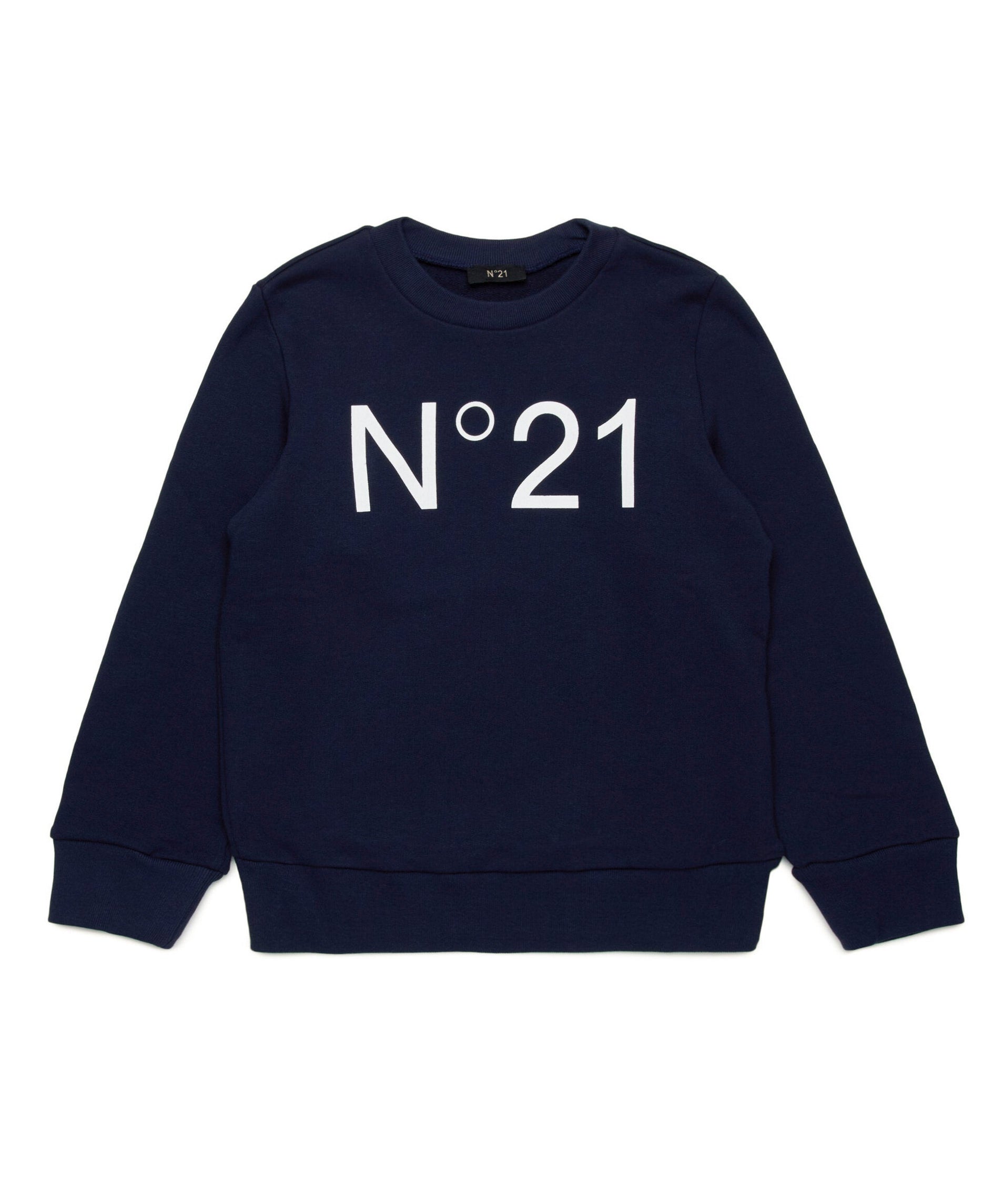 N°21 Kids Felpa Blu Girocollo con Stampa