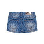 Pinko Kids Short Denim Blu con Logo Monogram