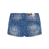 Pinko Kids Short Denim Blu con Logo Monogram
