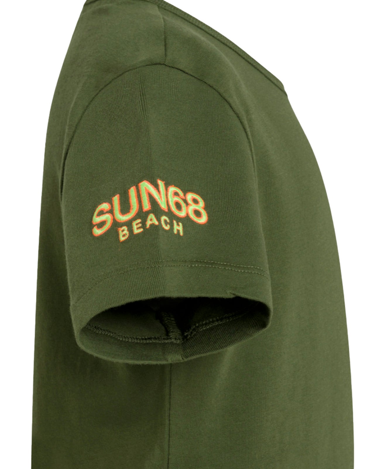 Sun68 Kids T-shirt Verde Scuro con Logo per Bambini(lato)