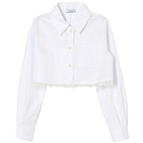 Pinko Kids Camicia Pristine con Dettagli in Pizzo per Bambine