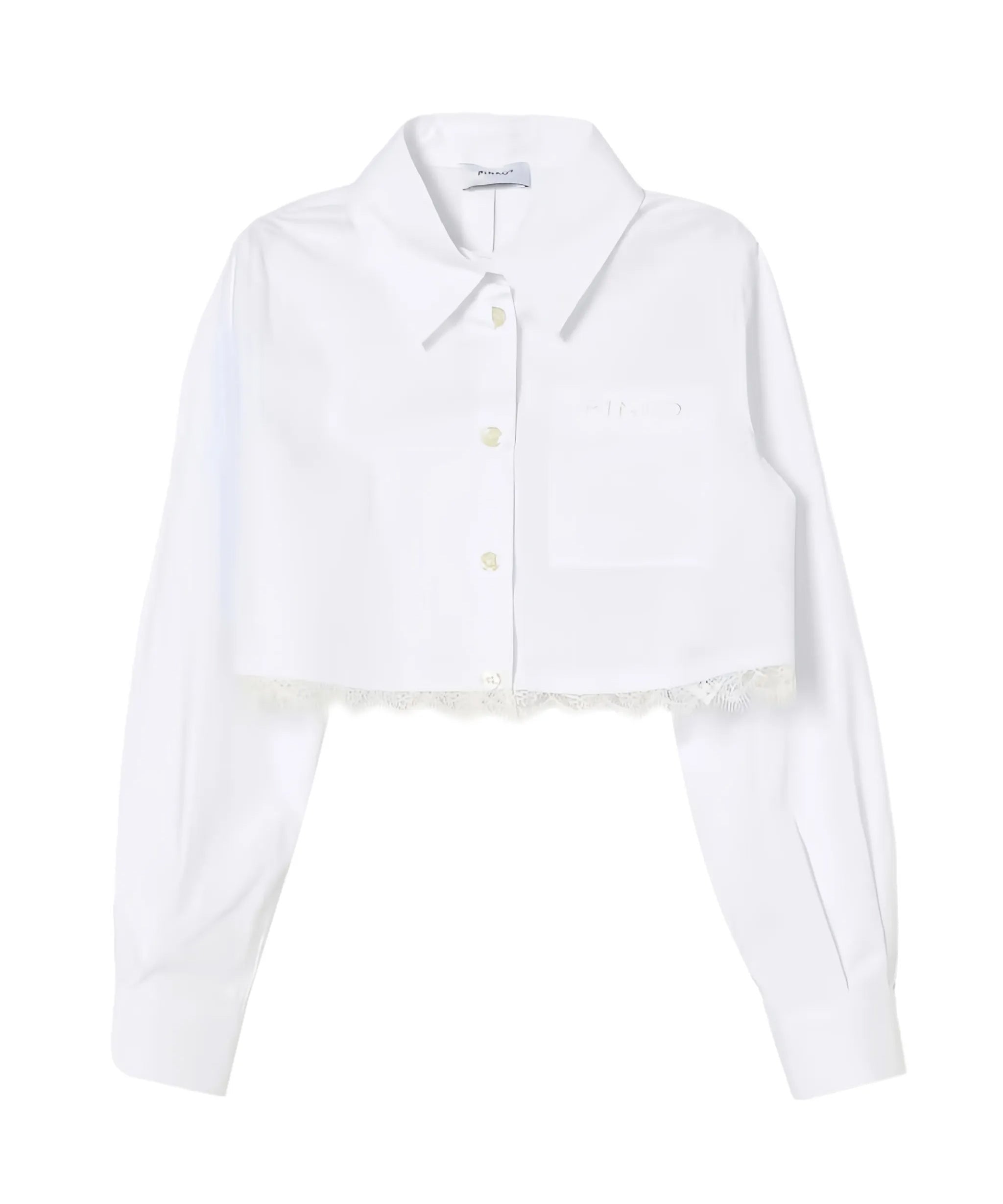 Pinko Kids Camicia Pristine con Dettagli in Pizzo per Bambine
