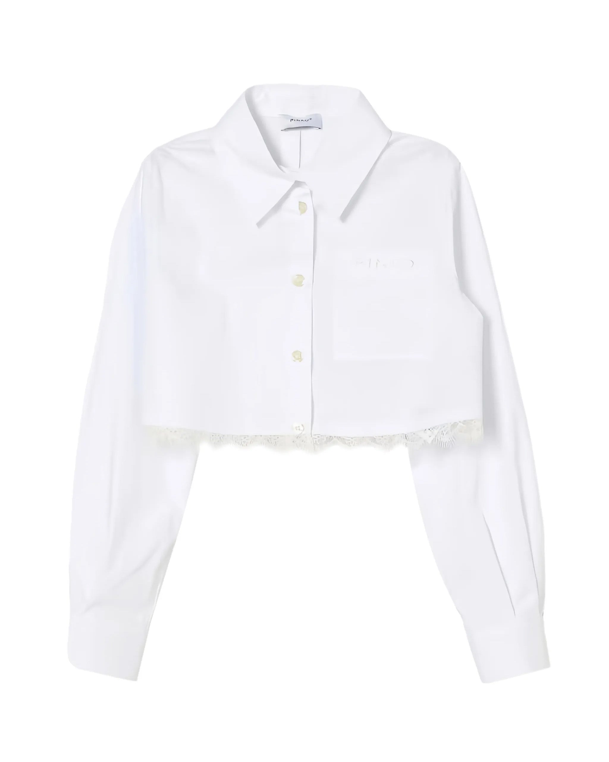 Pinko Kids Camicia Pristine con Dettagli in Pizzo per Bambine