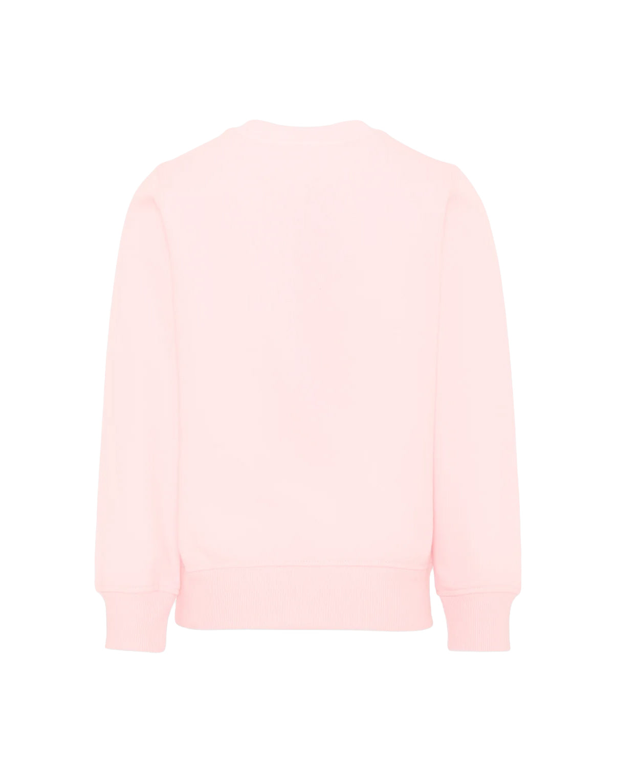 Moschino Kids Felpa Rosa Girocollo con Stampa Teddy Bear e Logo per Bambine