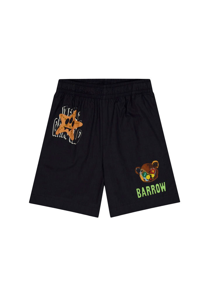 Barrow Kids Bermuda Nero con Patches per Bambini