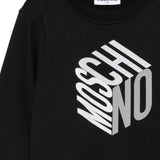 Moschino Kids Felpa Nero con Stampa Logo 3D Unisex