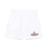 Moschino Kids Short Bianco con Logo Teddy Bear per Neonati