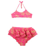 Effek Costume Bikini a Fascia Fantasia Fucsia con Ruches per Neonate